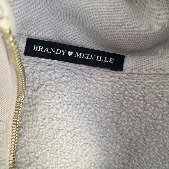 Brandy Melville Blue 1/4 Zip Pullover. Longsleeved Top. Cotton. New condition - Picture 4 of 4